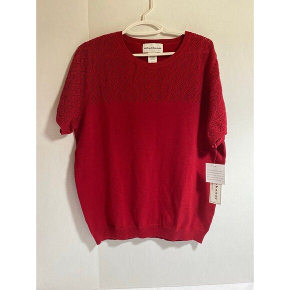 Alfred Dunner Red short sleeves sweater Size S cotton Blend NWT formal - Picture 3 of 10